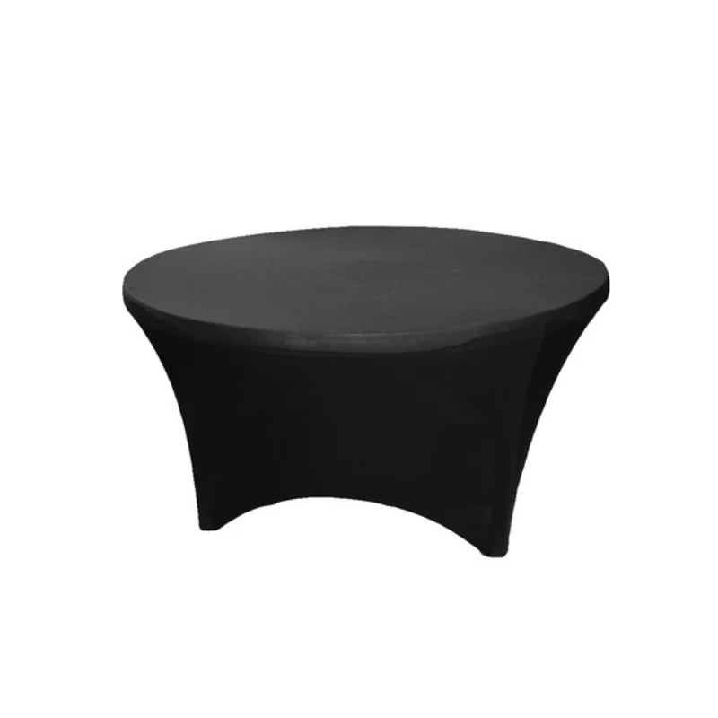 60 Inch Round Black Spandex Tablecloth