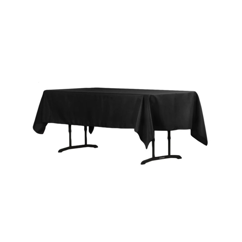 60x102 Rectangular Black Polyester Tablecloth